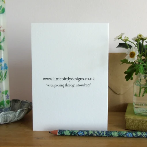 Wren and Snowdrops Greetings Card