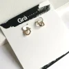 XS Valerie / Mini Gold Sqoval Hoops / Tarnish Free