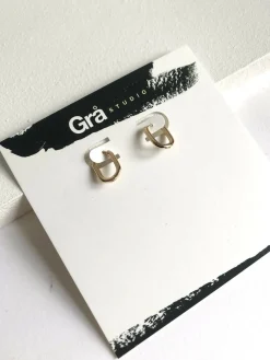 XS Valerie / Mini Gold Sqoval Hoops / Tarnish Free