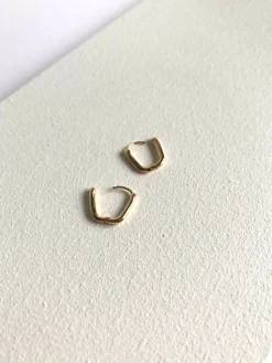XS Valerie / Mini Gold Sqoval Hoops / Tarnish Free