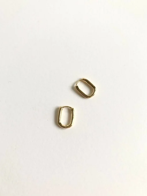 XS Valerie / Mini Gold Sqoval Hoops / Tarnish Free