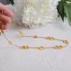 Yellow Squares Beaded Chain Necklace