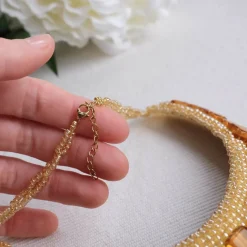 Yellow Statement Bead Embroidered Necklace