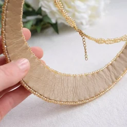 Yellow Statement Bead Embroidered Necklace
