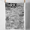 York Tea Towel | Hand-Drawn City Landmarks | Art & Soul