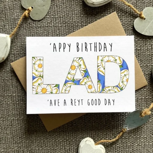 Yorkshire Rose Lad Greetings Card