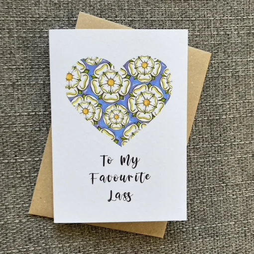 Yorkshire Rose Lass Valentine's Day Card